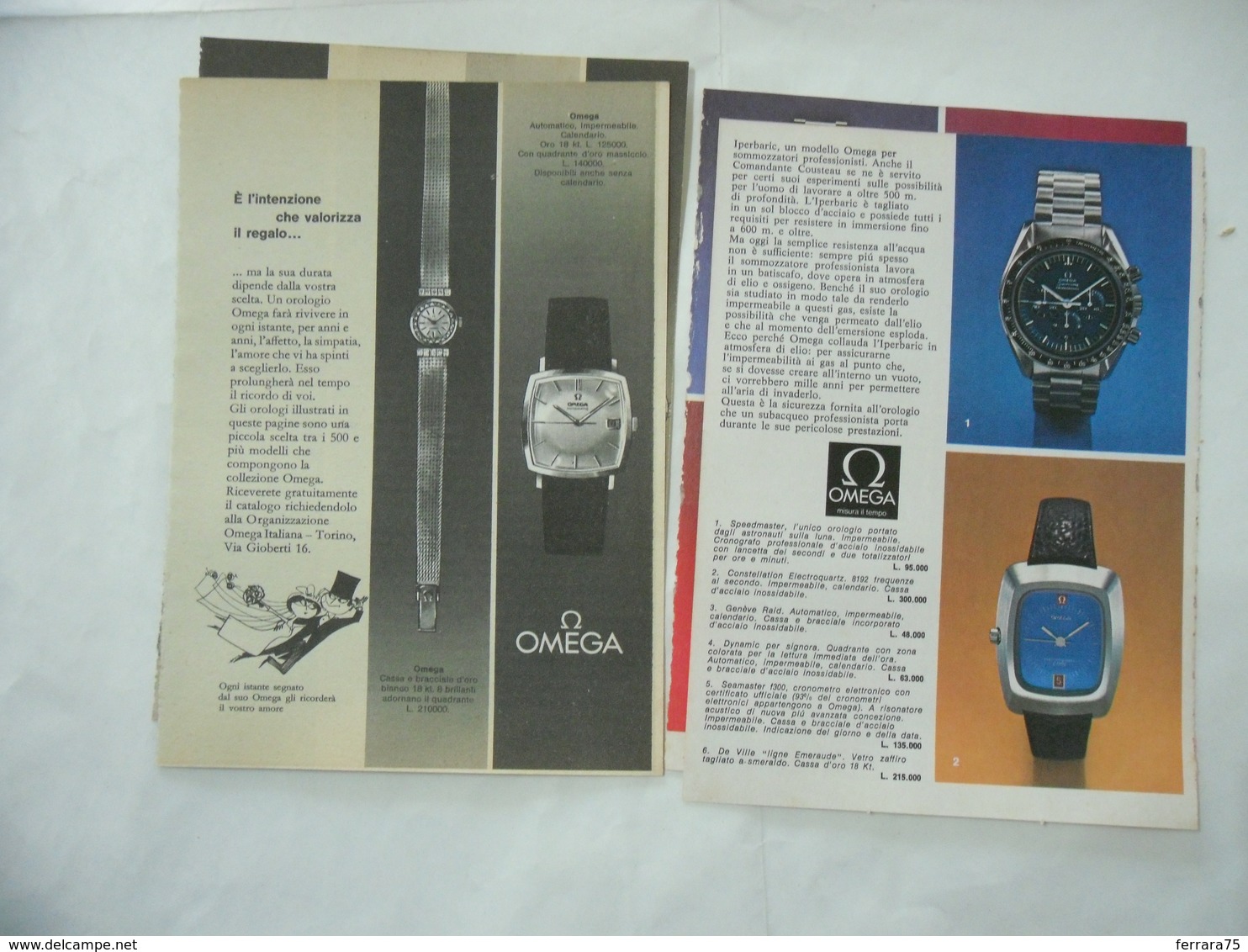 CATALOGO DEPLIANT INSERTO SPECIALE COLLEZIONE OROLOGIO OMEGA  VINTAGE- - Altri & Non Classificati