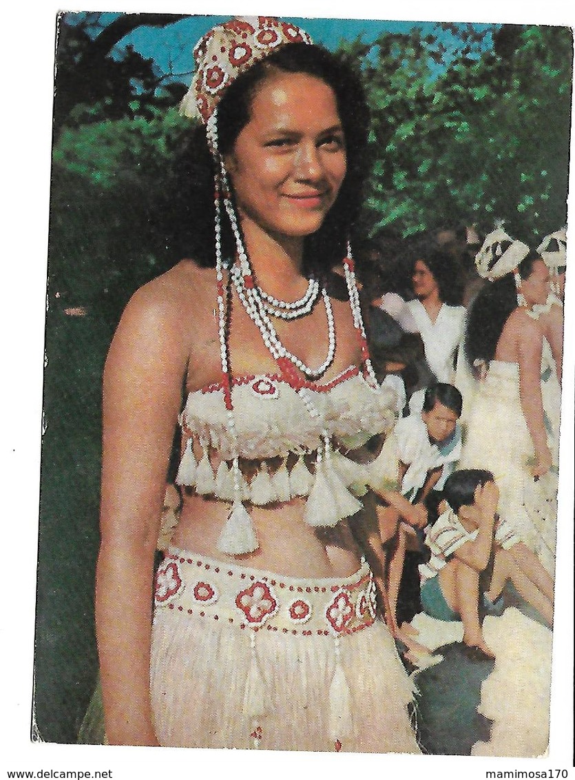 Polynésie Française-TAHITI-Jeune Fille En Costume De Danse-PUB.Collection AMORA-TIMBRE-Obliteration-1961 - TAAF : French Southern And Antarctic Lands