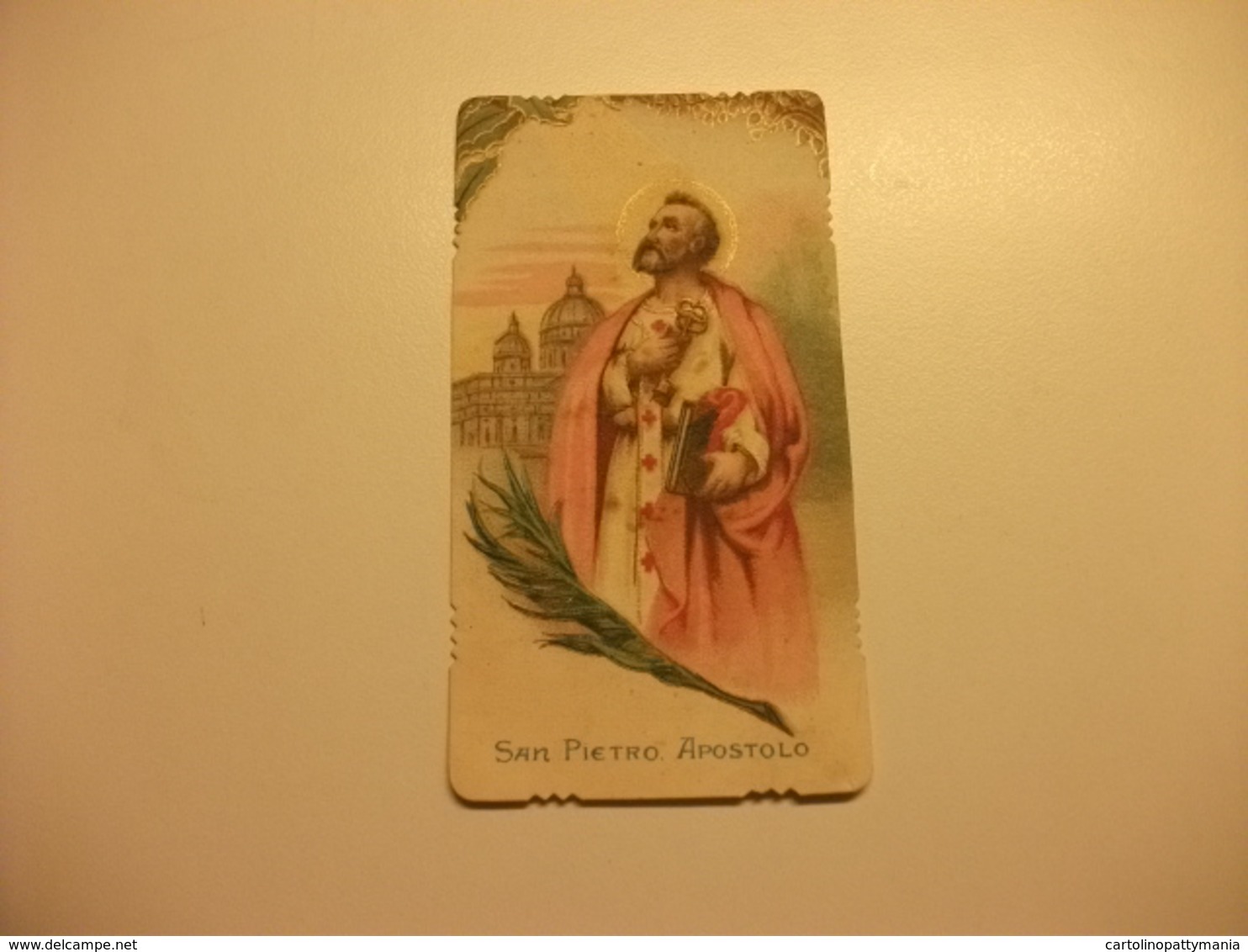 SANTINO HOLY PICTURE SAN PIETRO APOSTOLO PREGHIERA - Religione & Esoterismo