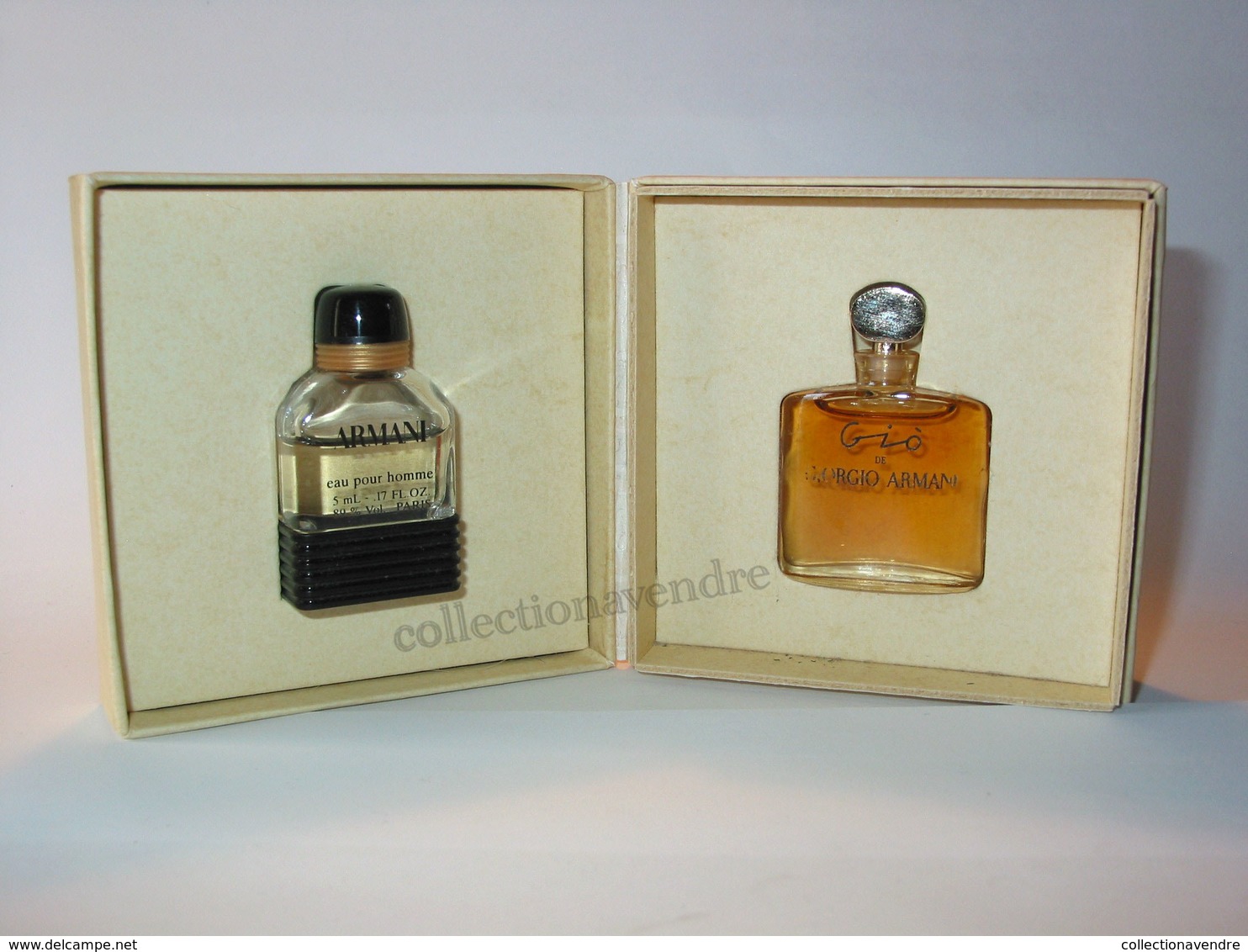 ARMANI : Rare Coffret Duo 1999 - Armani Eau Pour Homme & Gio, Parfait état - Miniatures Femmes (sans Boite)