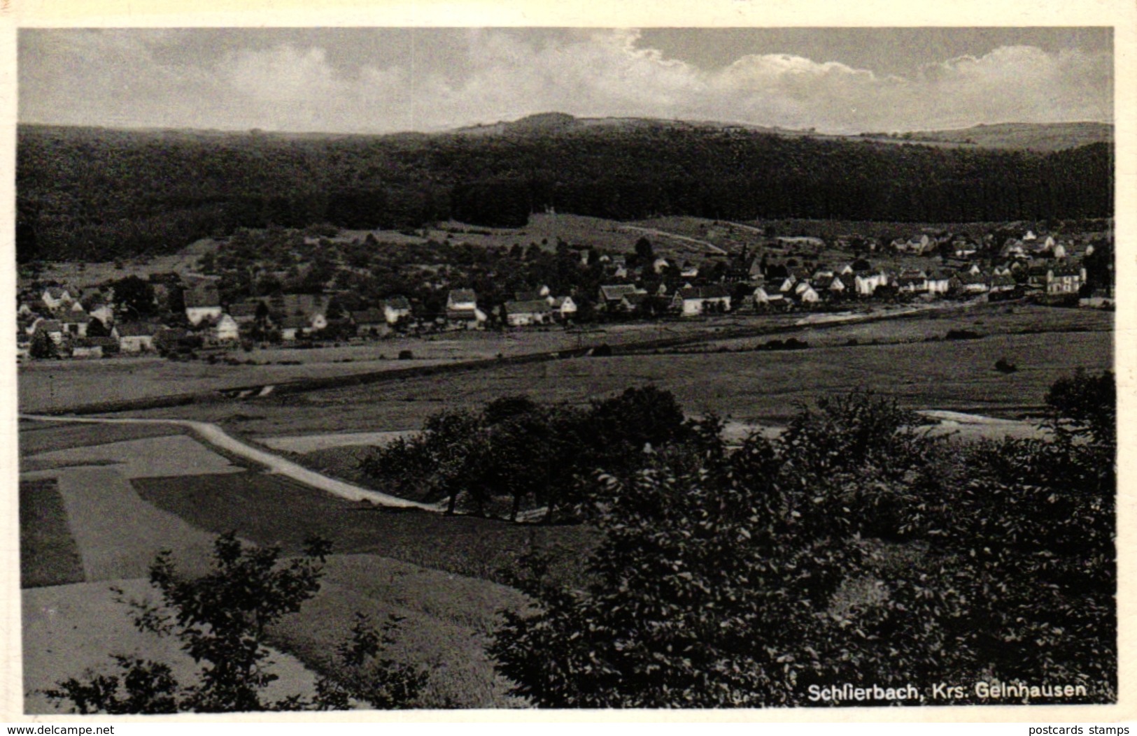 Brachttal - Schlierbach, Kr. Gelnhausen, Gesamtansicht, Ca. 50er Jahre - Main - Kinzig Kreis