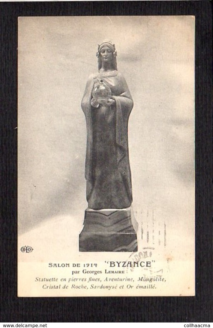 Art / Sculpture / Salon De 1914 / Georges Lemaire / Byzance / Statuette En Cristal De Roche.......(Autographe Au Verso ) - Sculptures