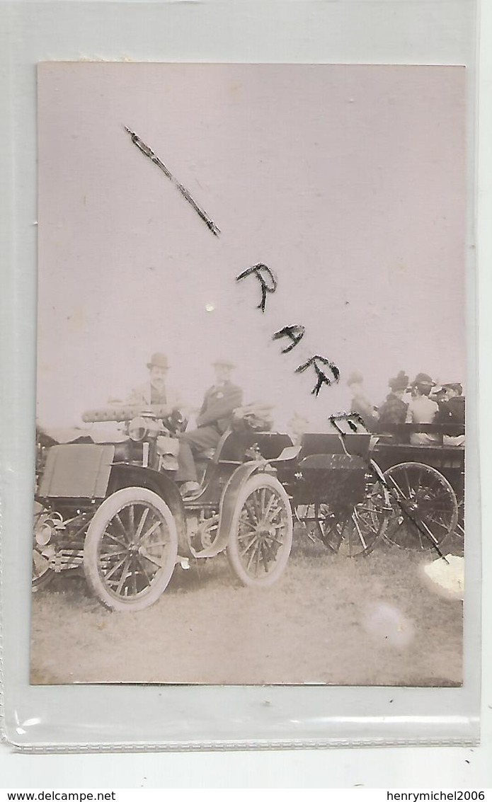 Photographie Tacot Auto Voiture 1900 Course Lyon Au Grand Camp Photo 8x11 Cm Env - Automobiles