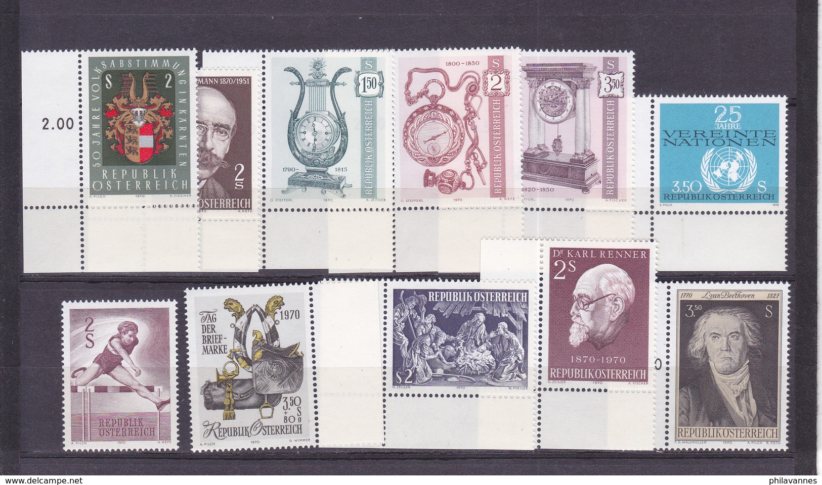 Autriche, Année Complète 1970 ,32 Timbres  Neufs**, Cote 26.3€ ( W1913/006) - Ganze Jahrgänge