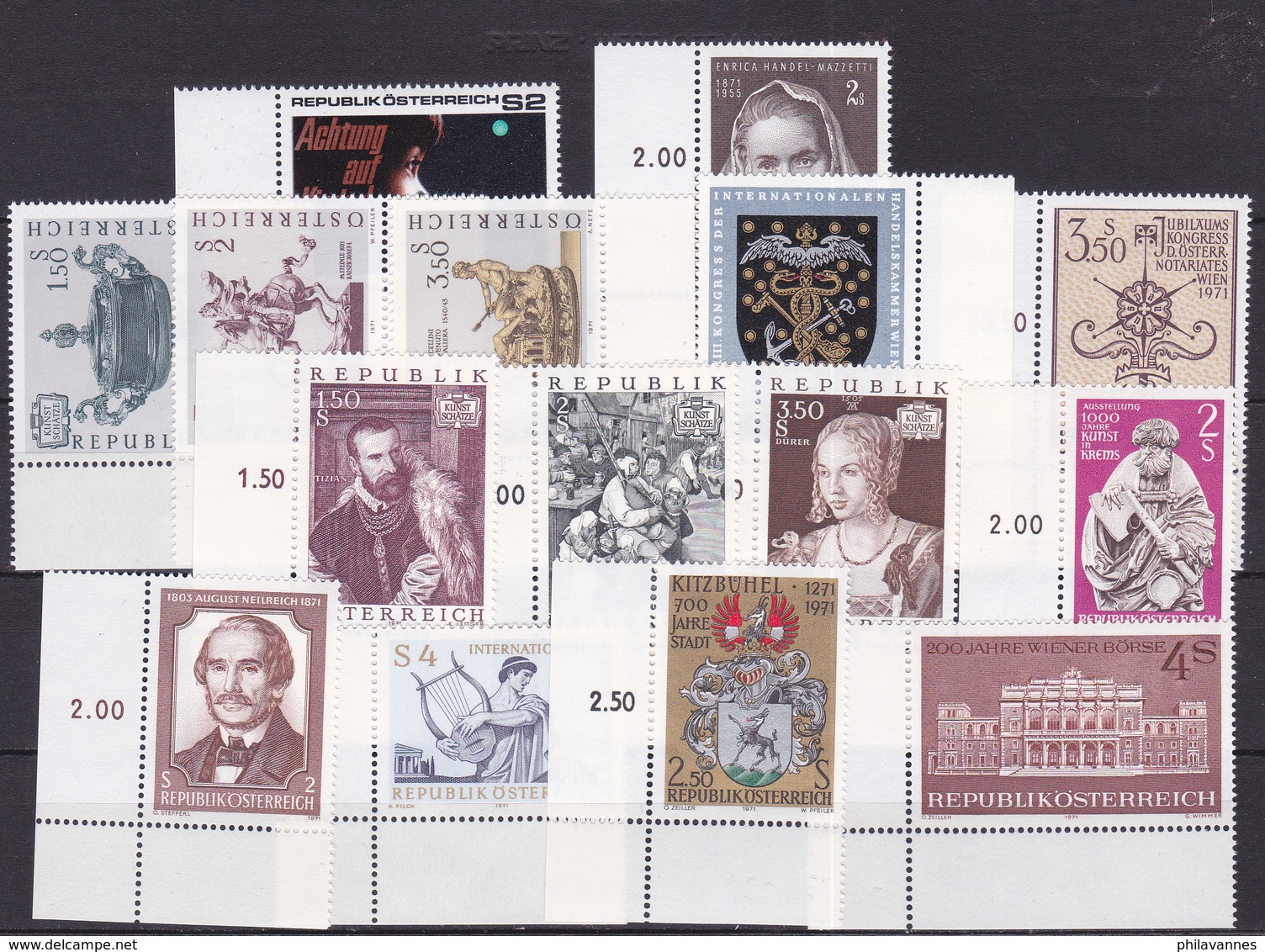 Autriche, Année Complète 1971 ,28 Timbres  Neufs**, Cote 26.6€ ( W1913/007) - Ganze Jahrgänge