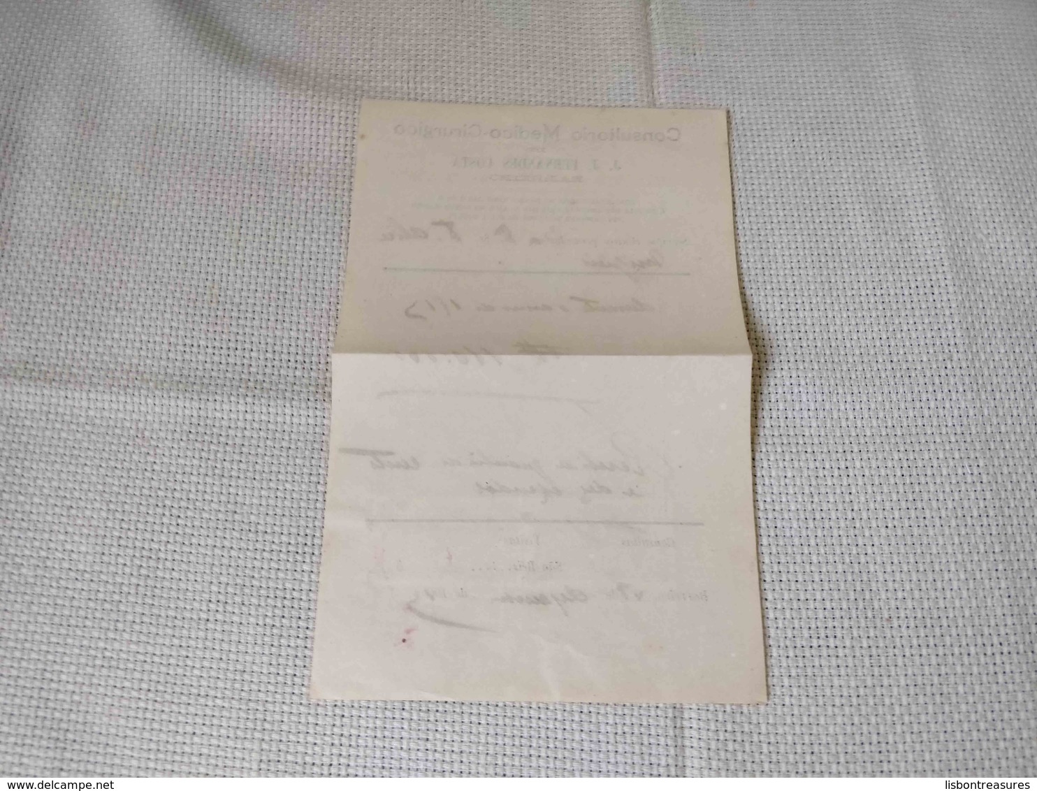 PORTUGAL DOCUMENT " CONSULTORIO MEDICO-CIRUGICO" W/ 2 X FISCAL STAMPS 1913 ? - Briefe U. Dokumente