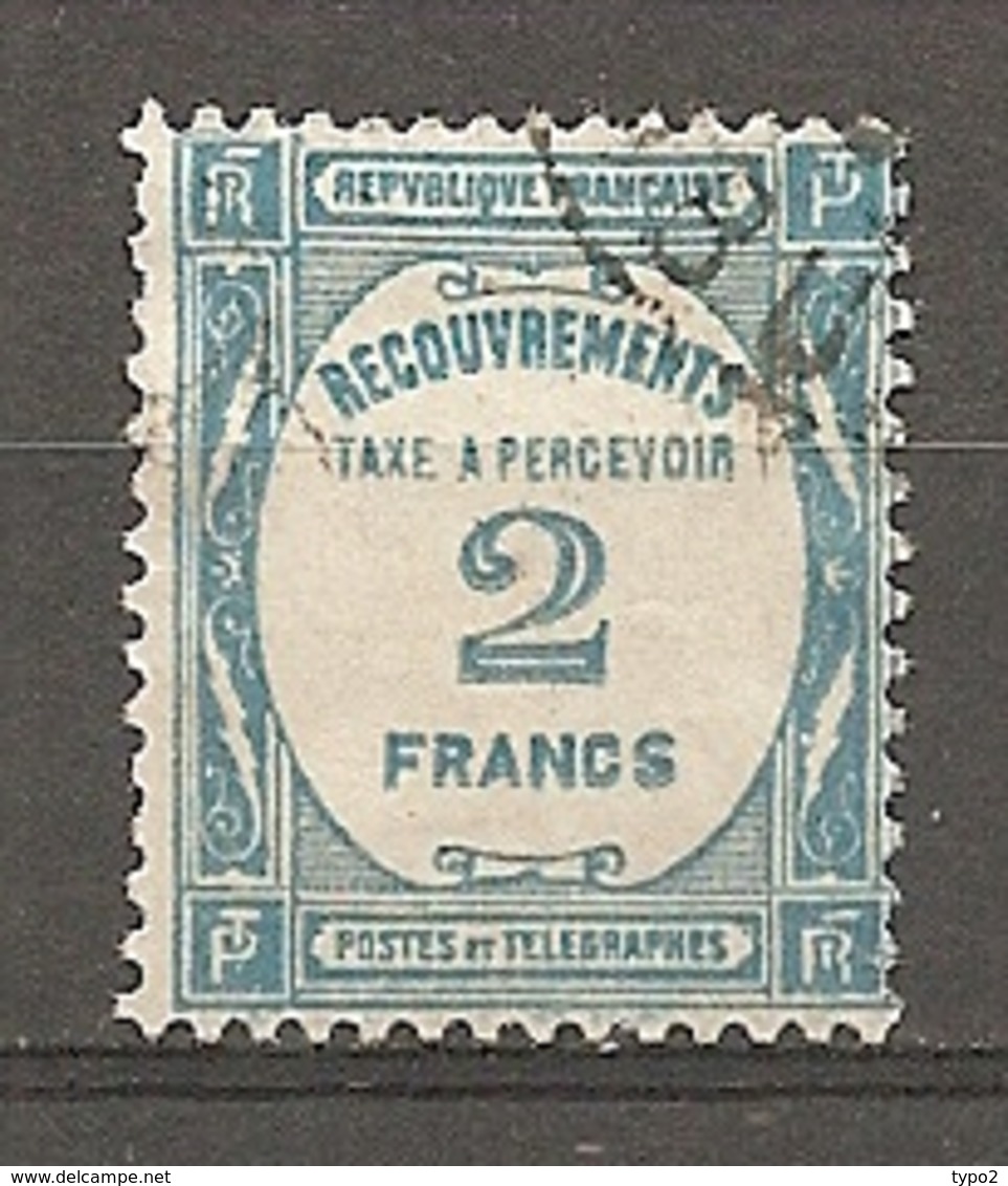 TAXE - Yv. N°  61   (o)   2f Bleu  Cote  50    Euro  BE  2 Scans - 1859-1959 Gebraucht