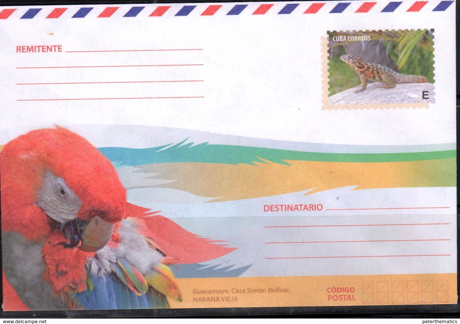 POSTAL STATIONERY, MINT, PREPAID ENVELOPE, FAUNA, BIRDS, MACAWS, REPTILES, LIZARDS - Parrots