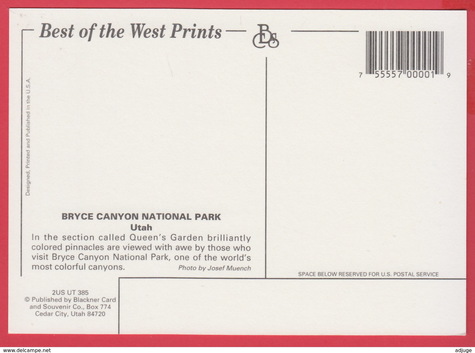 BRYCE CANYON NATIONAL PARK * Photo Josef Muench * * 2 SCANS - Bryce Canyon