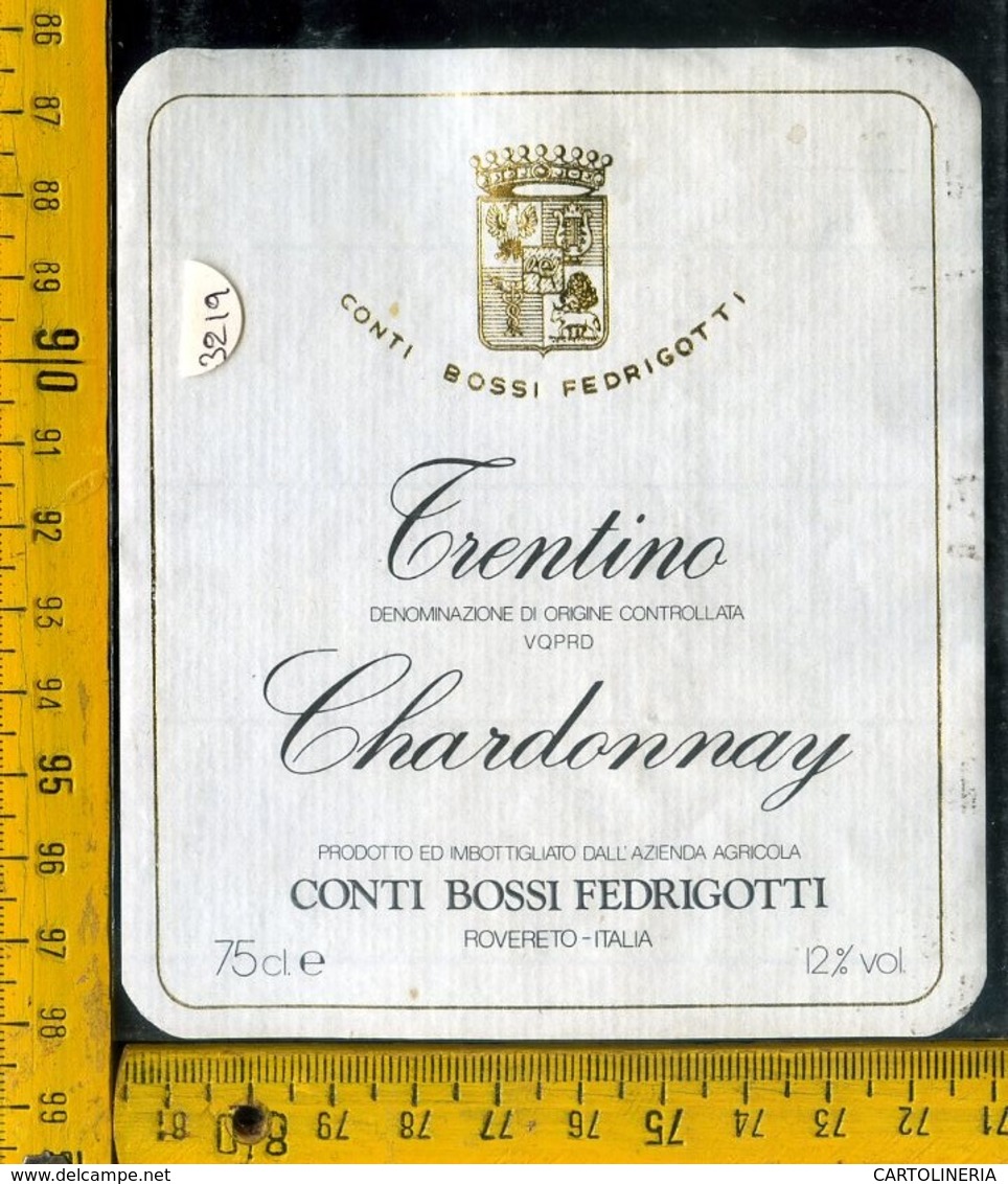 Etichetta Vino Liquore Chardonnay Trentino B. Fedrigotti Rovereto - Altri & Non Classificati