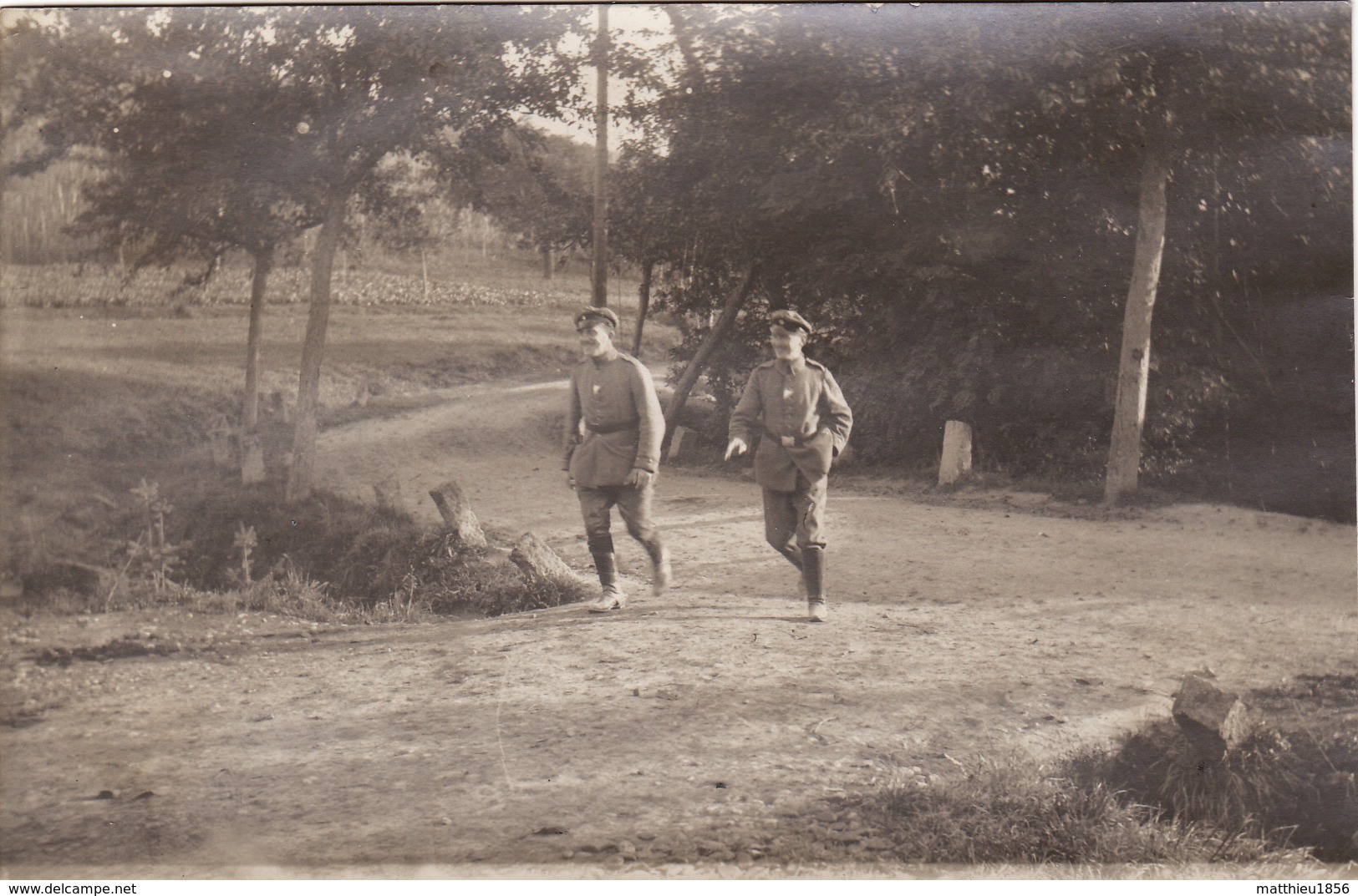 CP Photo 1916 ZIMMERBACH (près Munster) - Officiers Allemand Sur Le Chemin Du Protzkasten, Lager, Camp (A205, Ww1, Wk 1) - Autres & Non Classés