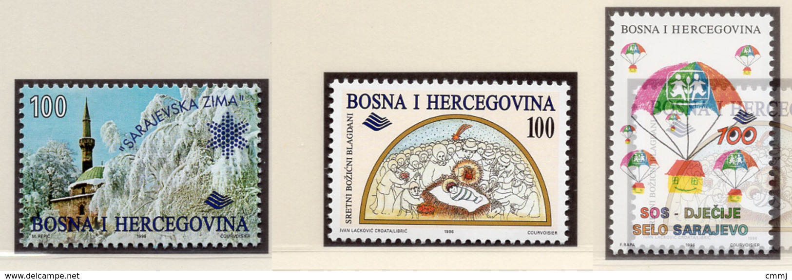 1996 - BOSNIA ERZEGOVINA - Mi.  Nr. 65+74+75 - NH - (UP121.24) - Bosnia Erzegovina