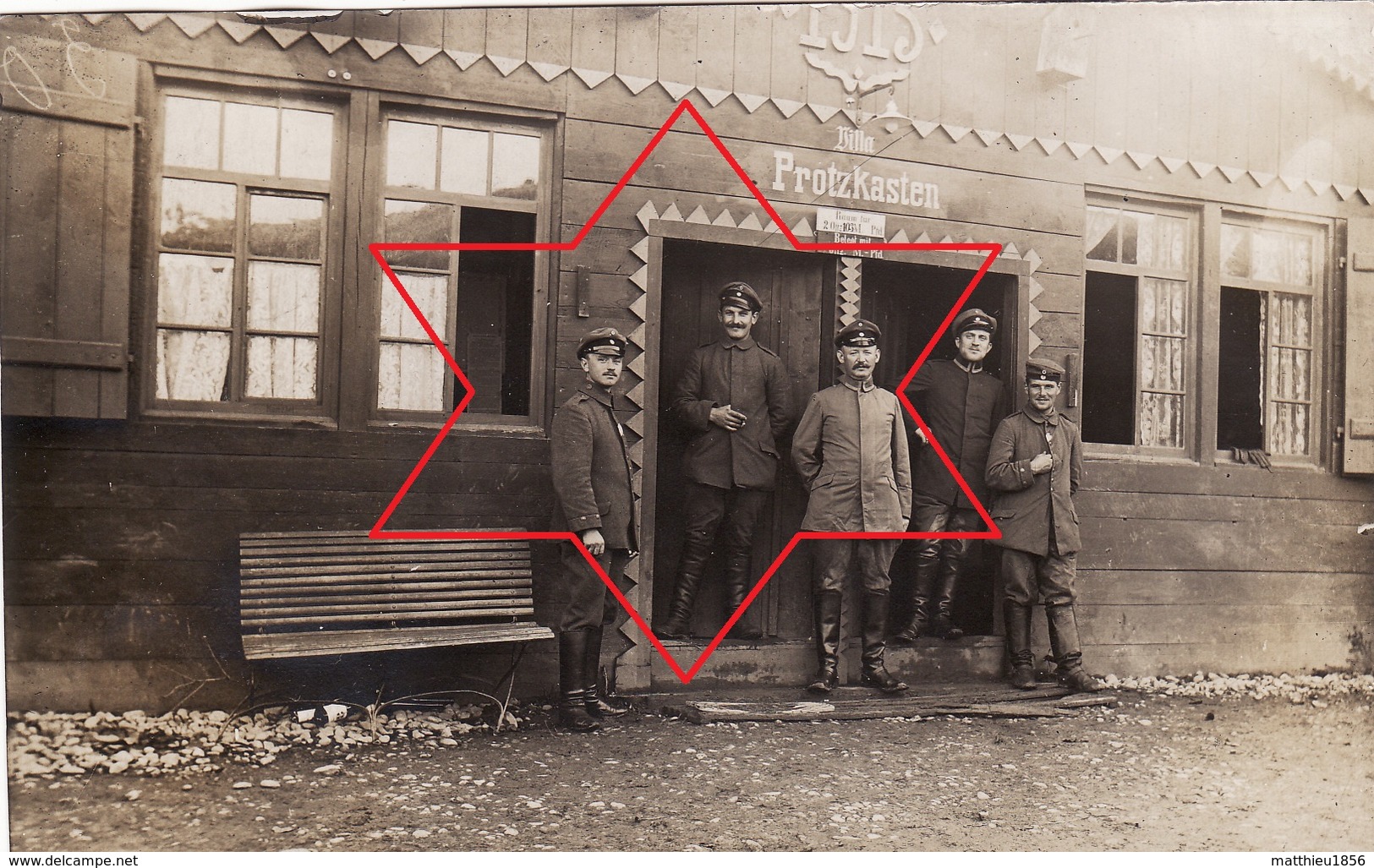 CP Photo 1916 ZIMMERBACH (près Munster) - Soldats Au Lager Protzkasten, Villa, Camp Allemand (A205, Ww1, Wk 1) - Autres & Non Classés