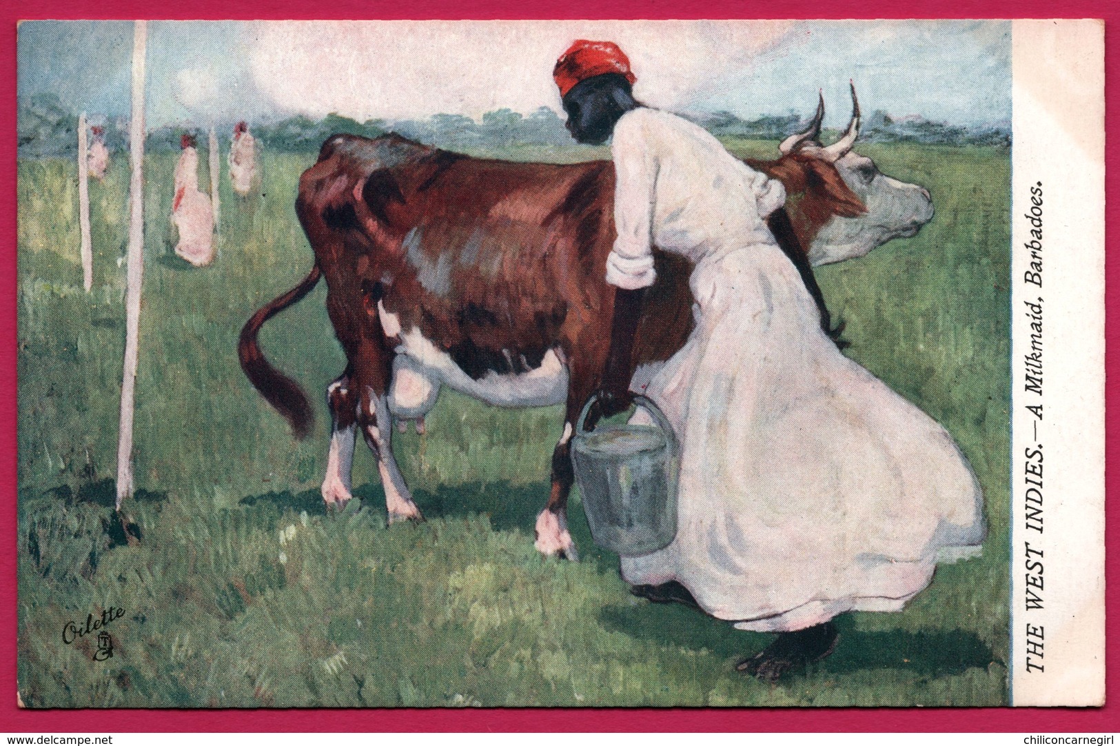 The West Indies - Barbadoes - A Milkmaid - Barbades - Laitière - Vache - RAPHAEL TUCK - OILETTE - Barbades