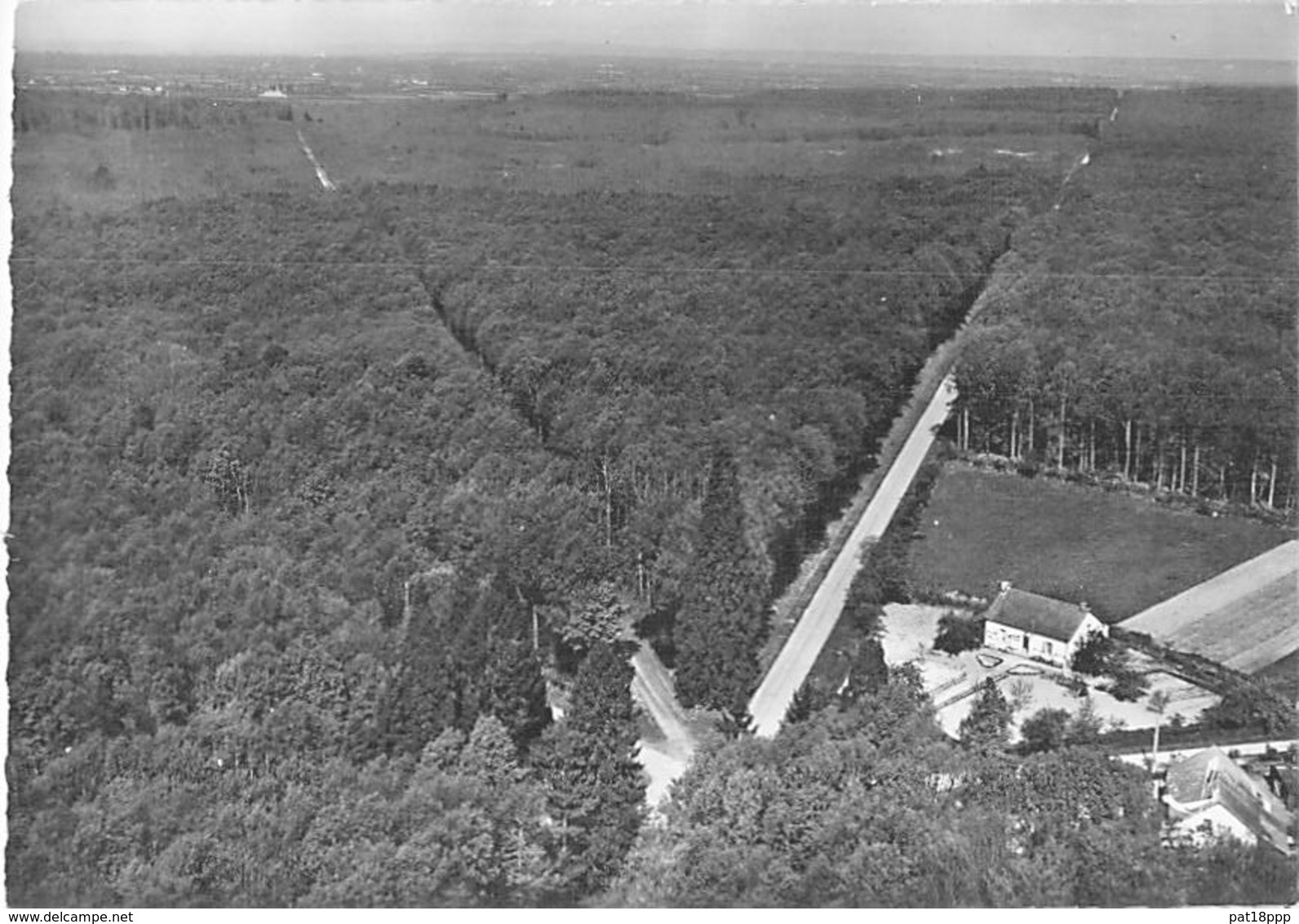 03 - FORET De TRONCAIS : Rond Point De MORAT Et Route D'AINAY Le CHATEAU - CPSM Dentelée Noir Blanc Grand Format  Allier - Autres & Non Classés