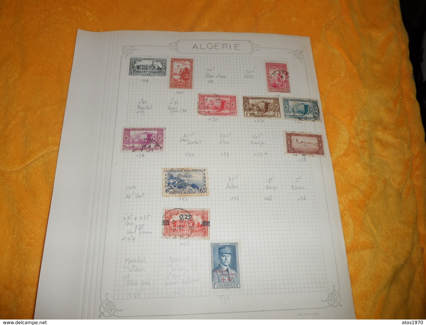 LOT ENVIRON 180 TIMBRES OBLITERES ET NEUFS AVEC CHARNIERES SUR PAGE ALGERIE A ETUDIER.. - Collections, Lots & Séries