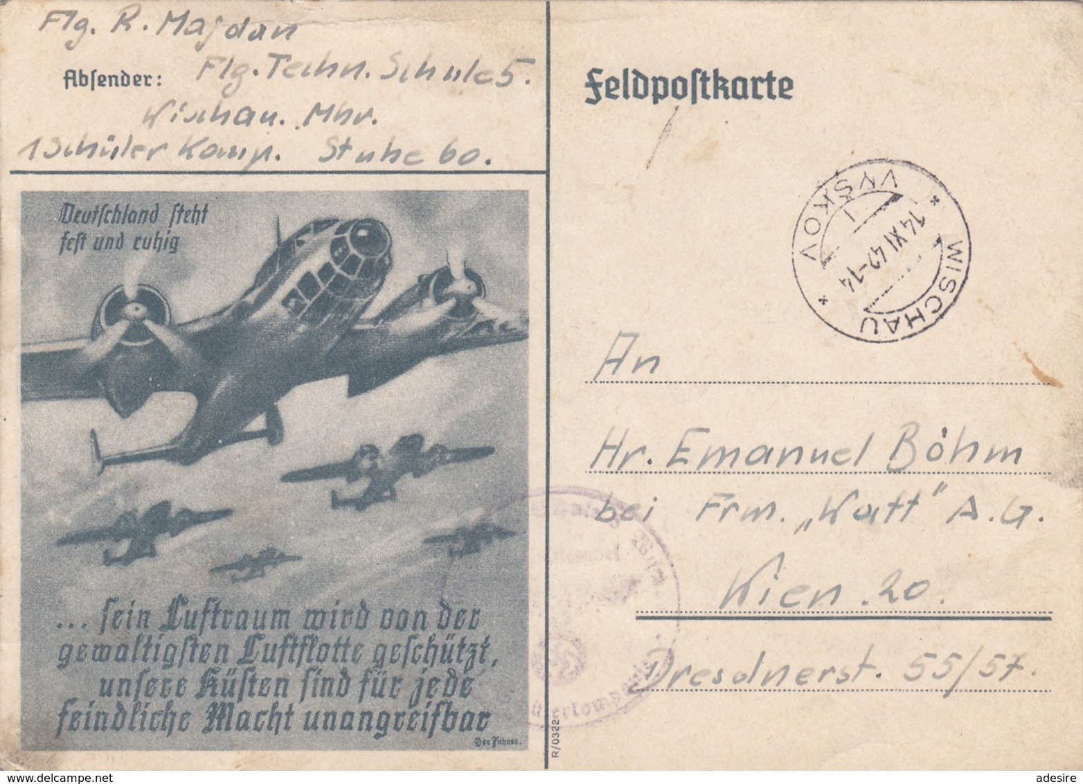 FELDPOST - BILDPOSTKARTE - Deutschland Steht Fest Und Ruhig … Karte Gel.1942 - Geschichte