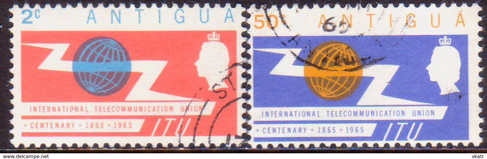 ANTIGUA 1965 SG #166-67 Compl.set Used ITU Centenary - 1960-1981 Interne Autonomie