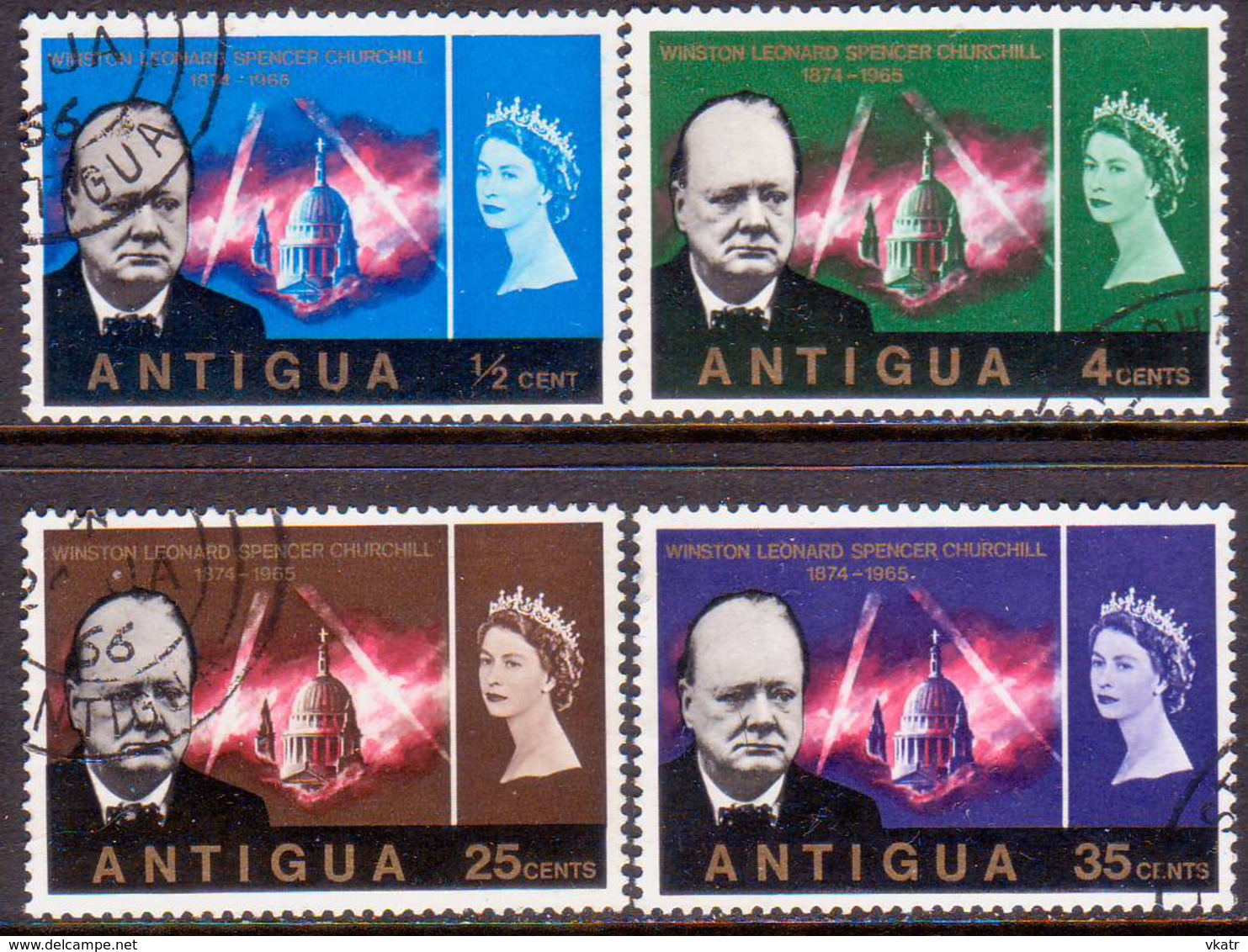 ANTIGUA 1966 SG #170-73 Compl.set Used Churchill - 1960-1981 Ministerial Government