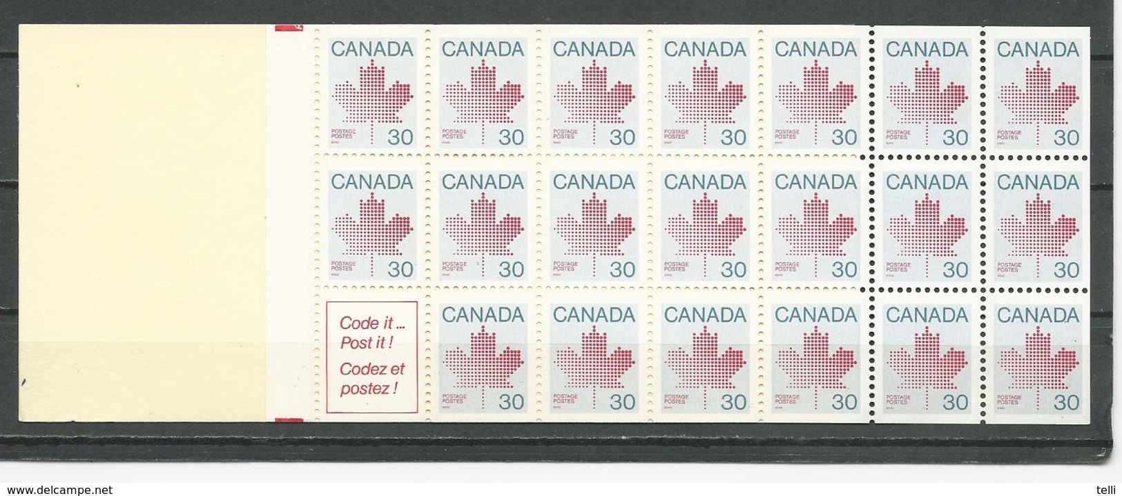 CANADA Scott 923a Yvert ? (carnet De 20) * Cote 16,00 $ 1930-31 - Carnets Complets