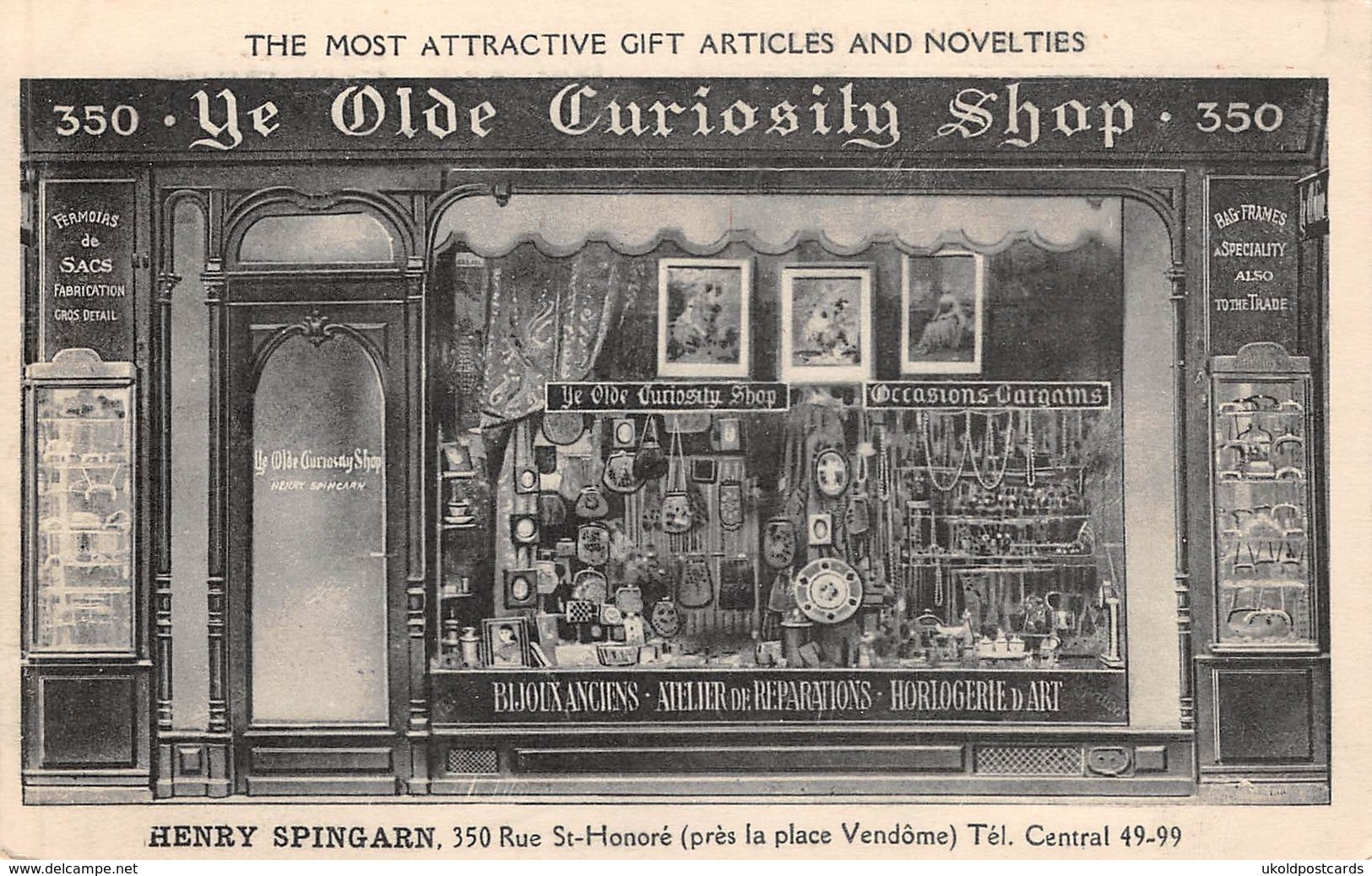 CPA 75 -  PARIS, Ye Olde Curiosity Shop " 350 Rue St Honore  (pres La Place Vendome ) - Arrondissement: 01