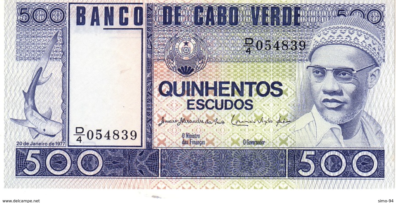 Cape Verde P.55 500 Escudos 1977 Unc - Capo Verde