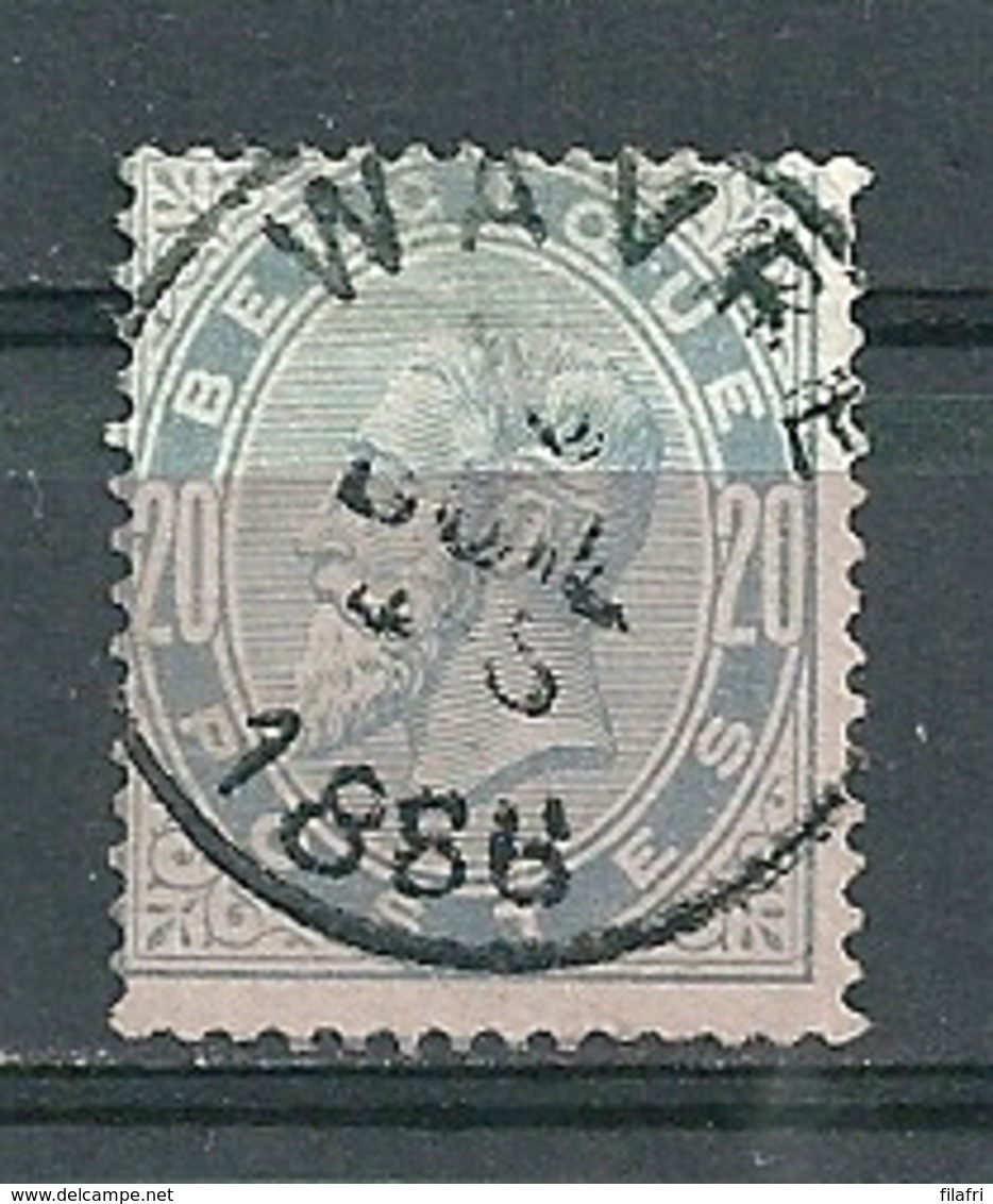 39 Gestempeld WAVRE - Cote 12,00 + COBA 4 Euro - 1883 Leopold II
