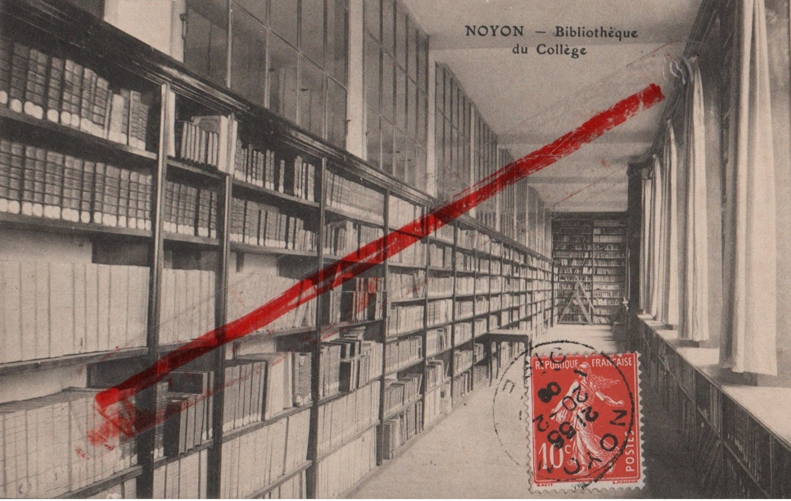 (Oise) Noyon - 60 - Bibliothèque Du Collège (circulé 1909) - Noyon