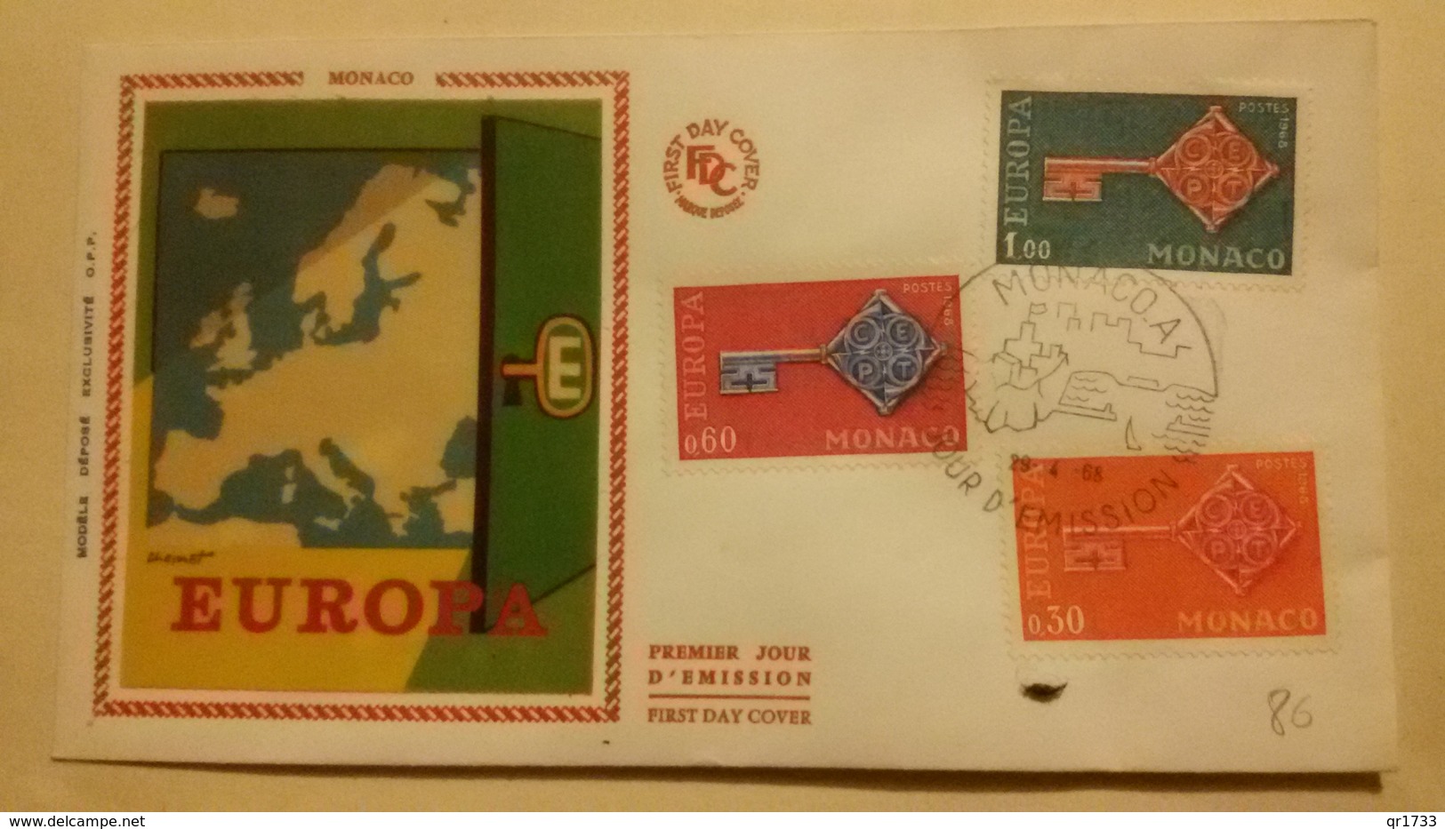 MONACO 1°  Jour.d'émission..FDC . ..1968  EUROPA - Gezamelijke Uitgaven