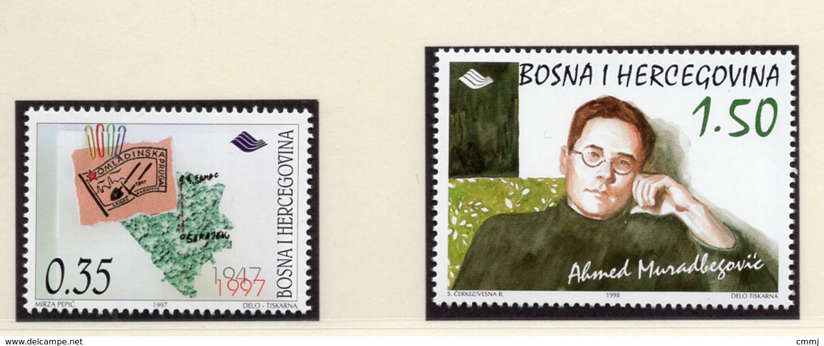 1998 - BOSNIA ERZEGOVINA - Mi.  Nr. 116 + 123 - NH - (UP121.25) - Bosnia Erzegovina