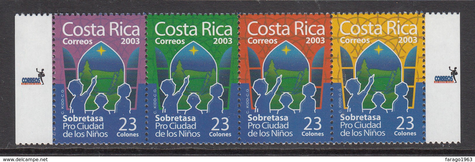 2003 Costa Rica Noel Christmas Navidad Strip Of 4   MNH - Costa Rica