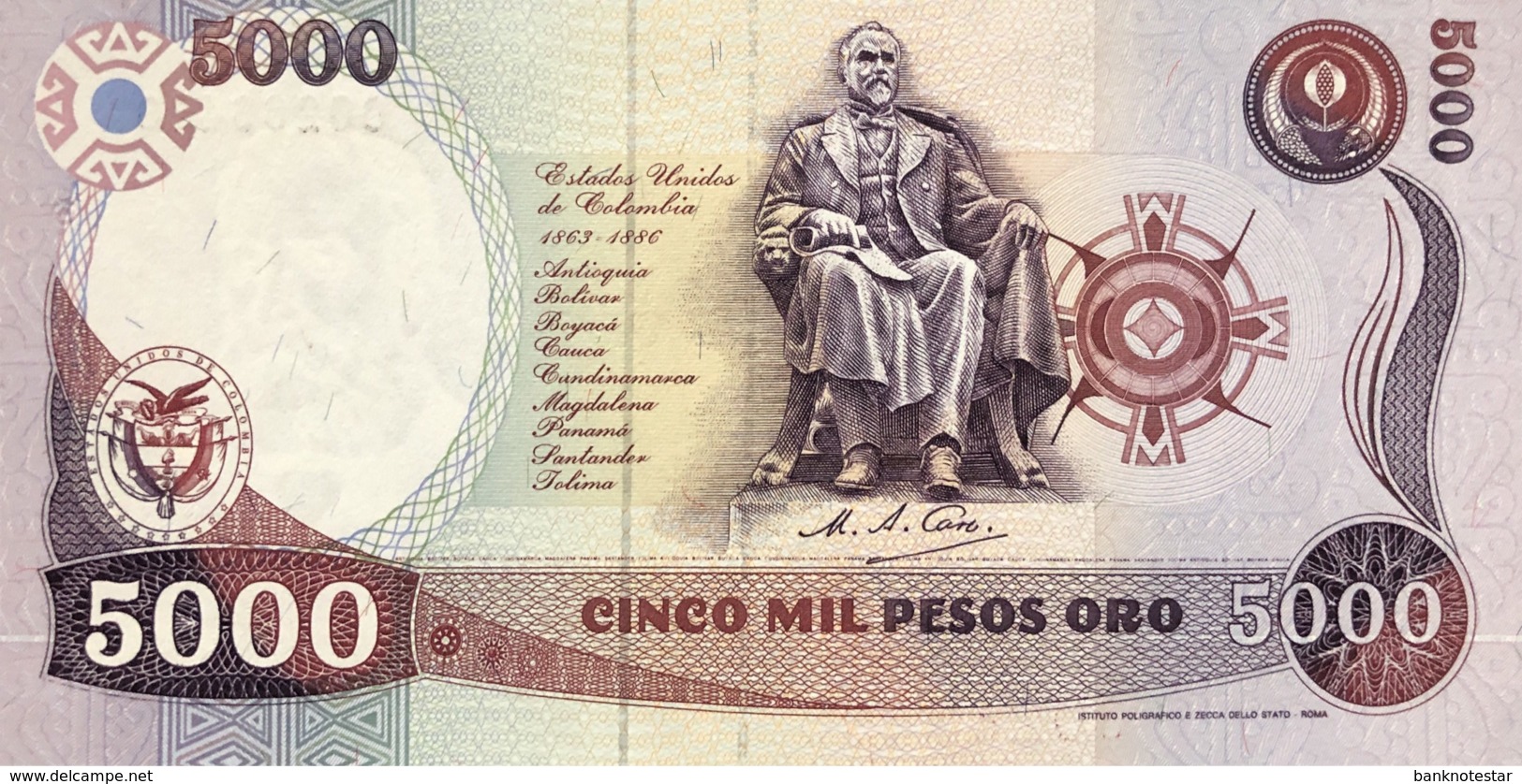 Colombia 5.000 Pesos Oro, P-435b (5.8.1988) - UNC - Colombie