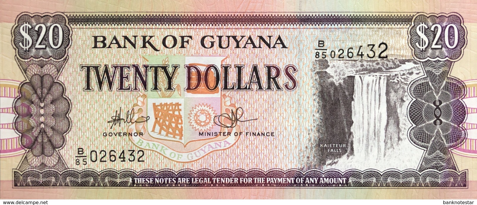 Guyana 20 Dollars, P-30e - UNC - Sign. 14 - Guyana