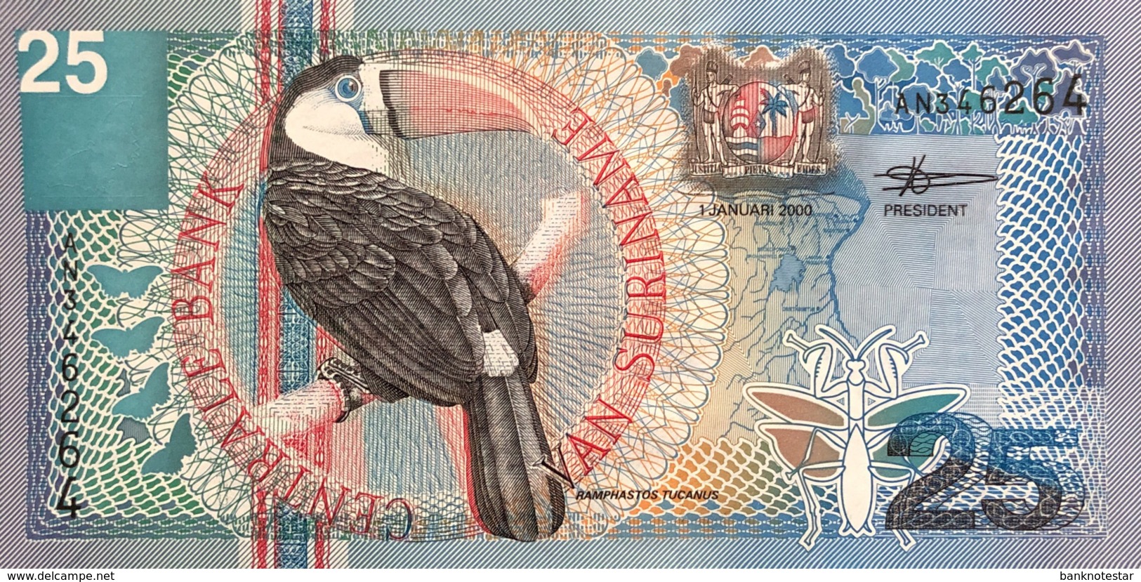 Suriname 25 Gulden, P-148 (1.1.2000) - UNC - Suriname