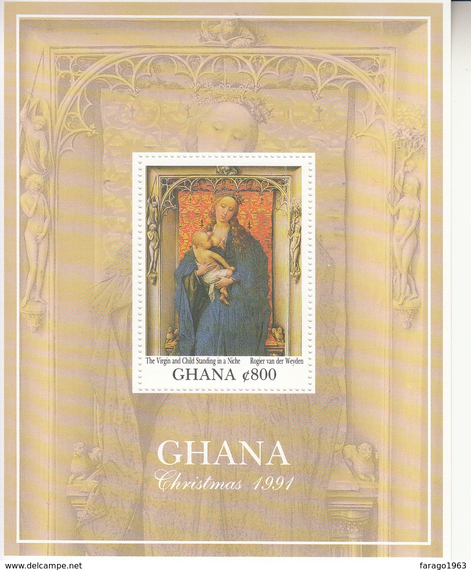 1991 Ghana Christmas Noel Paintings Art Complete Set Of 2 Sheets   MNH - Ghana (1957-...)