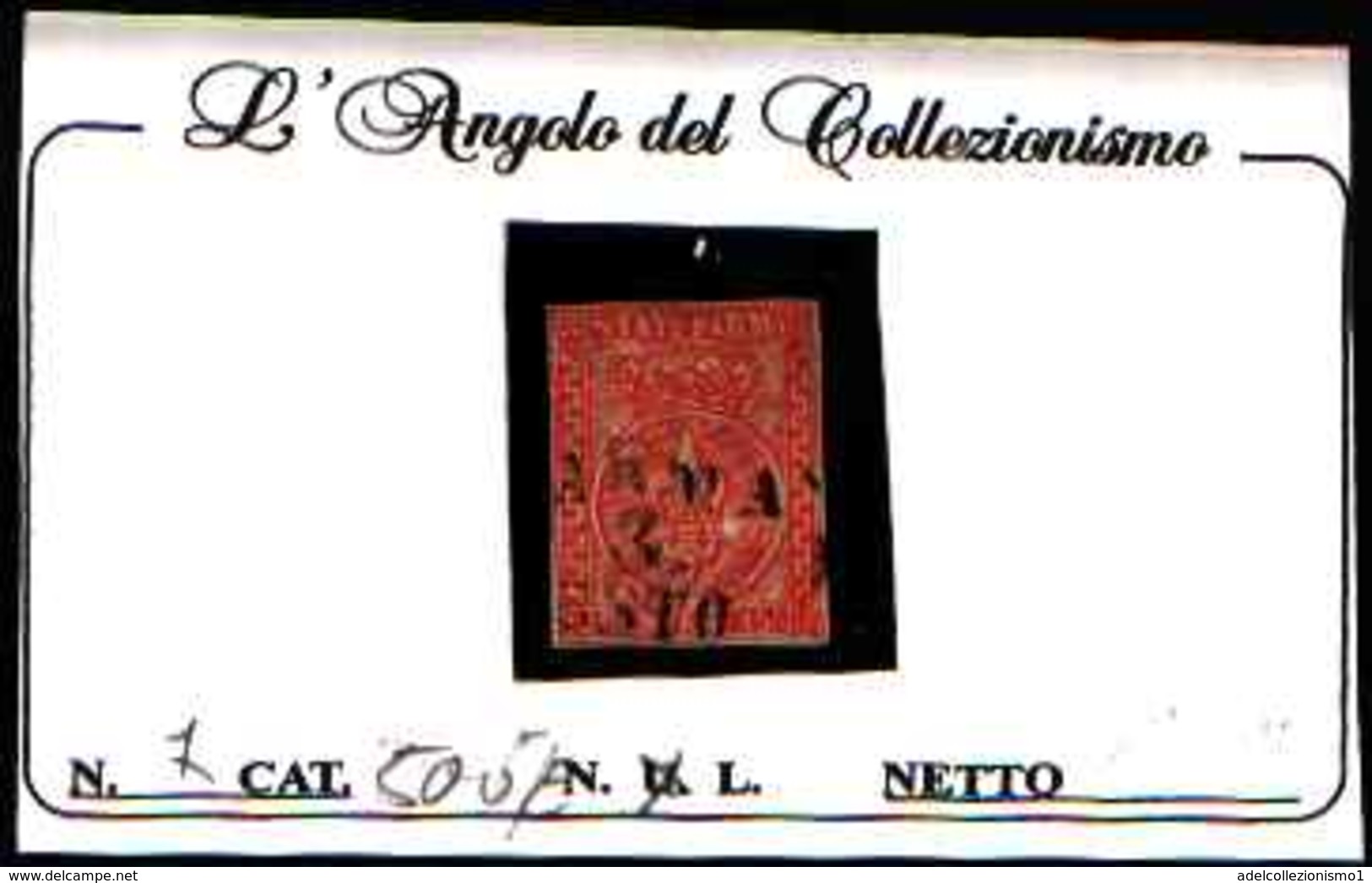 90795) PARMA- 15C.Giglio Borbonico, Stampa Colorata Su Carta Bianca - 1853 -usato - Parma