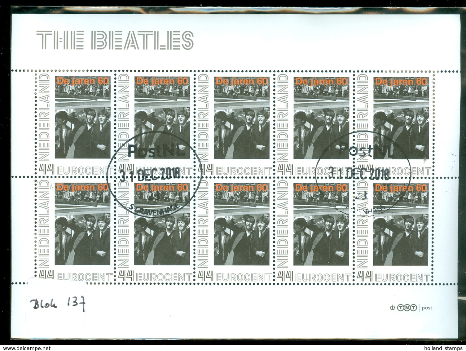 NEDERLAND * THE BEATLES *  In Blok Van 10 *  Block  *  POSTFRIS GESTEMPELD (137) - Gebraucht