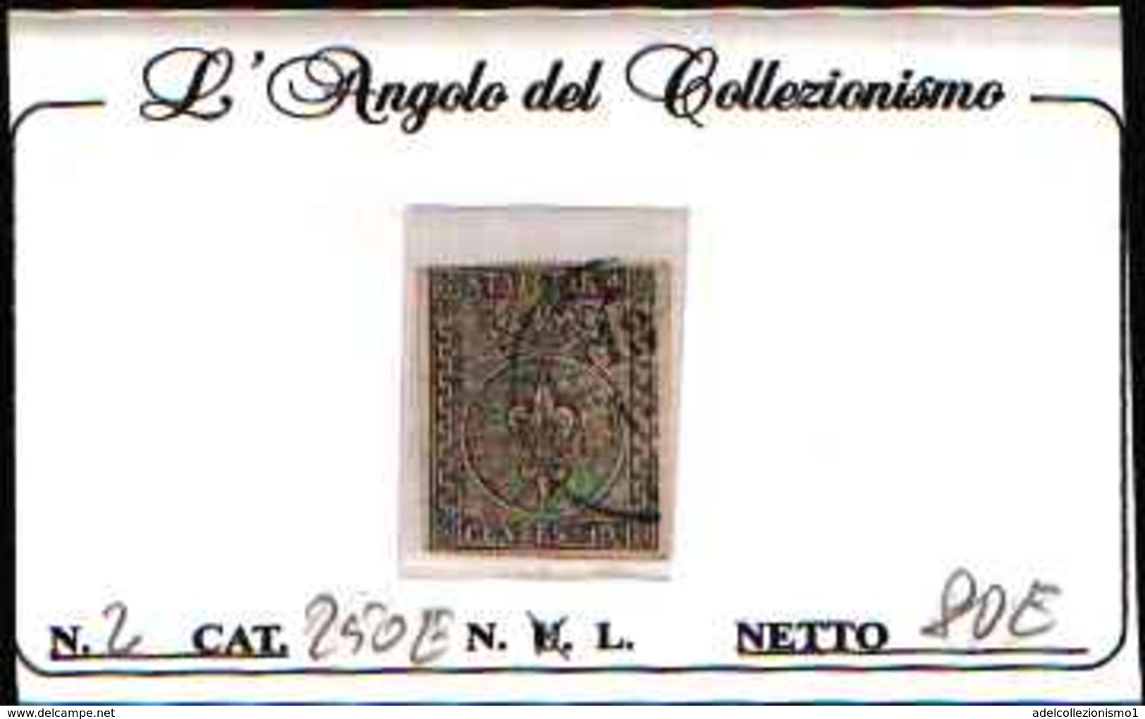90798) PARMA- 10C.Giglio Borbonico, Stampa Nera Su Carta Colorata - 1 Giugno 1852-USATO - Parma