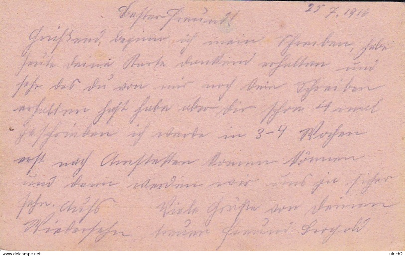 Feldpostkarte - Vereinsreservespital Des Roten Kreuzes - Brünn - Militärpflege - 1916 (39309) - Briefe U. Dokumente