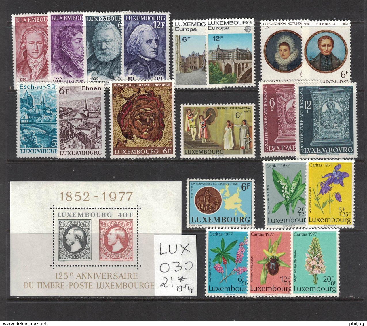 Luxembourg - Année Complète 1977 Neuve Avec Charnière - Complete MH Year 1977 - Full Years