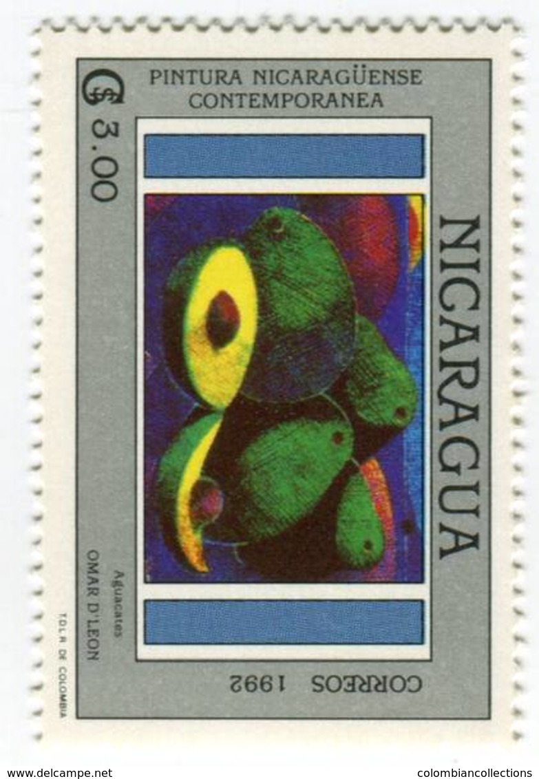 Lote 1943, Nicaragua, 1992, Sello, Stamp, 7 V, Pintura  Nicaraguense Contemporanea, Paint, Art - Nicaragua