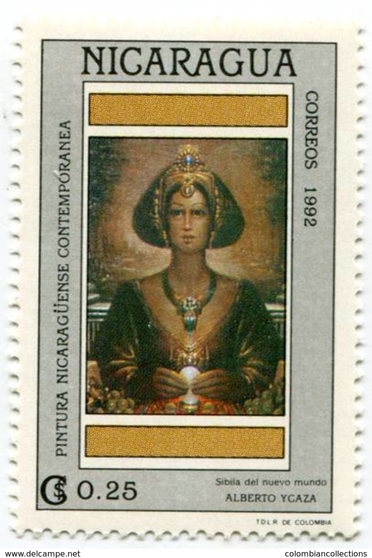 Lote 1943, Nicaragua, 1992, Sello, Stamp, 7 V, Pintura  Nicaraguense Contemporanea, Paint, Art - Nicaragua