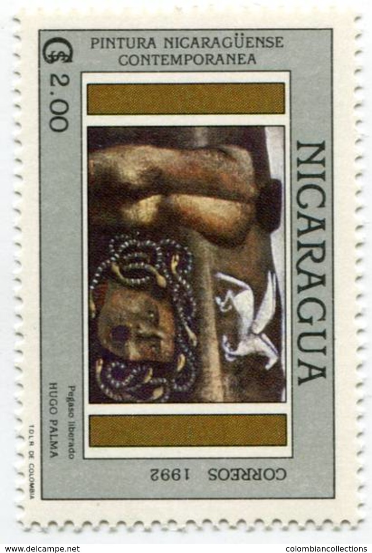 Lote 1943, Nicaragua, 1992, Sello, Stamp, 7 v, Pintura  Nicaraguense Contemporanea, paint, art