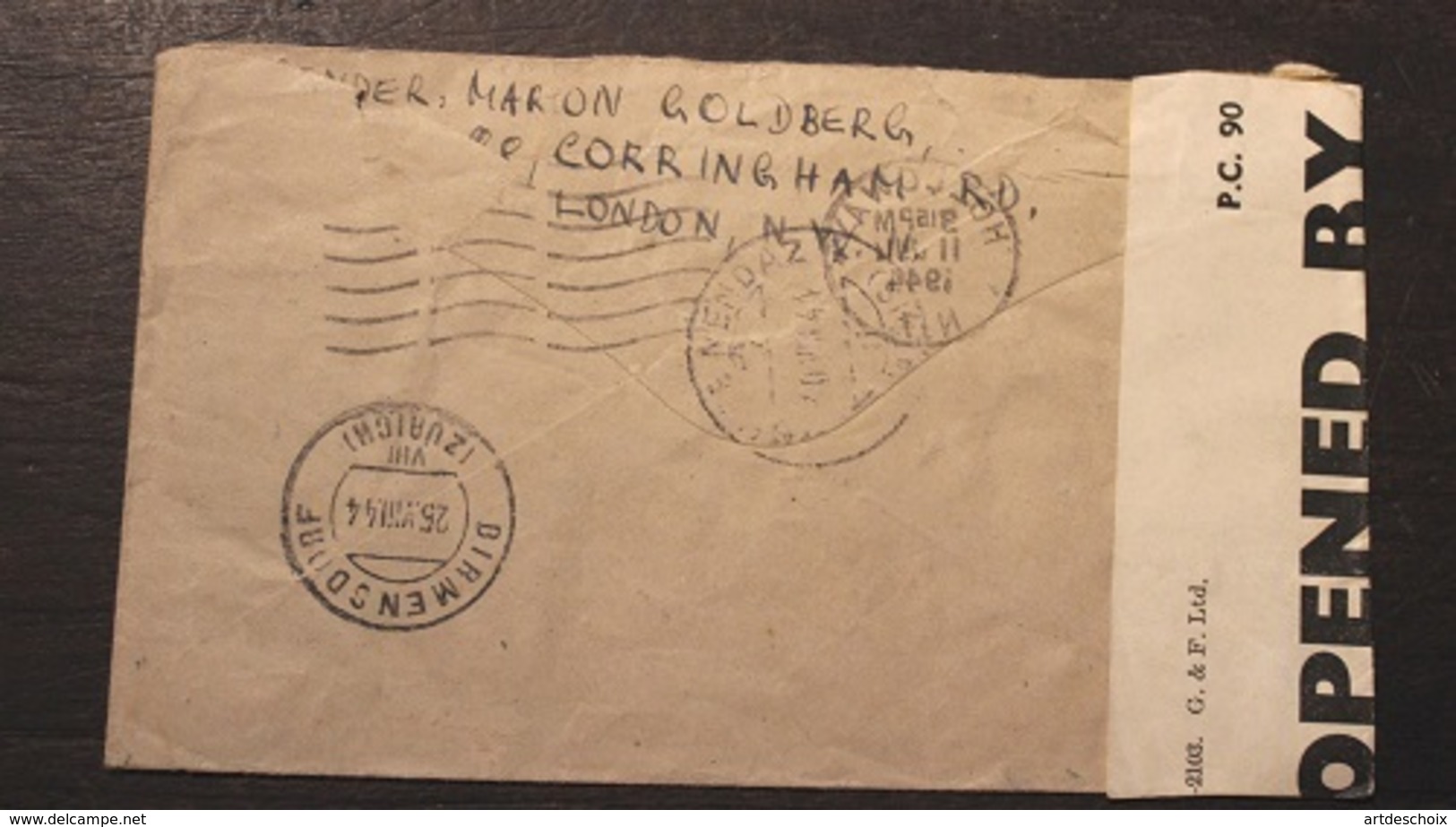 LETTRE AERIENNE  CENSUREE LONDRES-SUISSE 28/08/1944 - Lettres & Documents