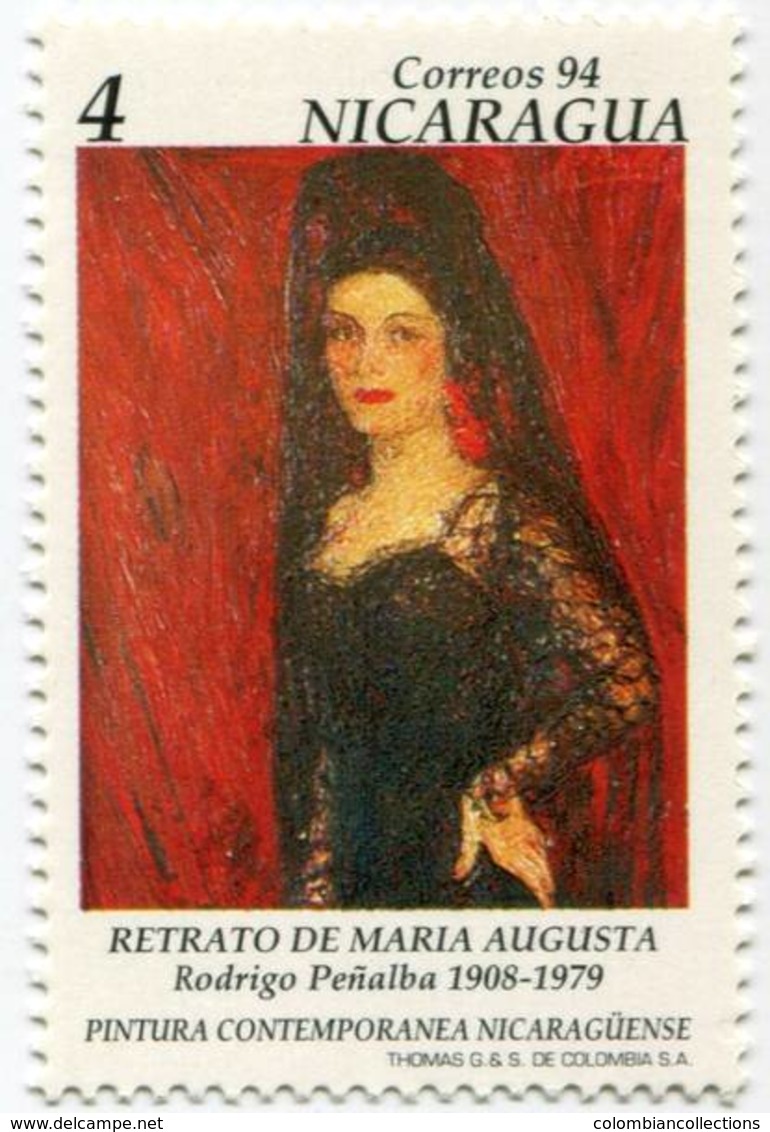 Lote 1953, Nicaragua, 1994, Sello, Stamp, 7 V, Pintura Contemporanea Nicaraguense, Paint, Art, Woman - Nicaragua