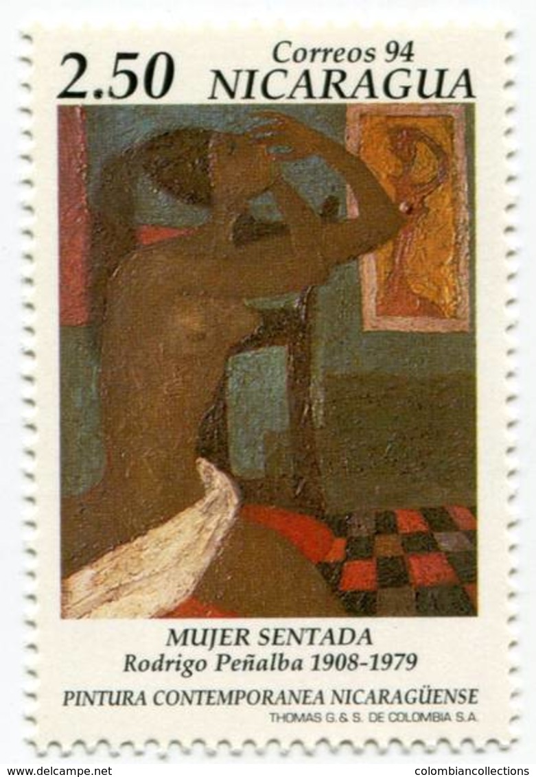 Lote 1953, Nicaragua, 1994, Sello, Stamp, 7 V, Pintura Contemporanea Nicaraguense, Paint, Art, Woman - Nicaragua