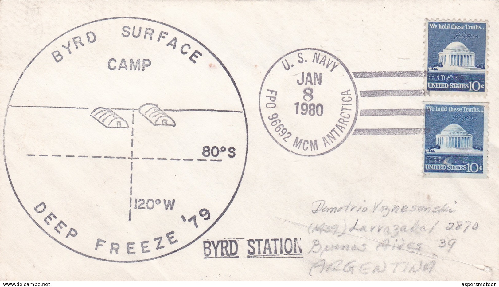 BYRD SURFACE CAMP DEEP FREEZE BYRD STATION, CIRCULEE 1980. SIGNEE. COLECCTION VOZNESENSKI - BLEUP - Basi Scientifiche