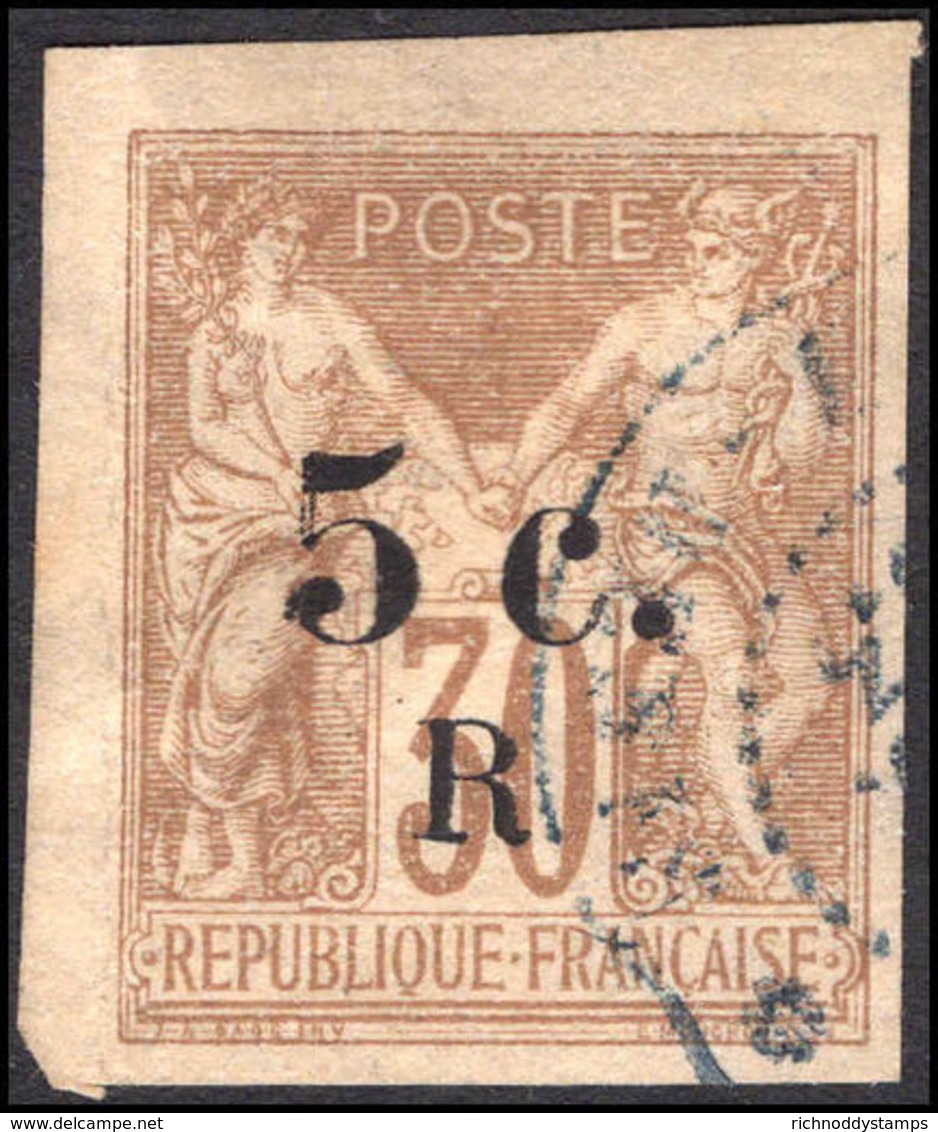 Reunion 1885-86 5c On 30c Cinnamon Fine Used. - Used Stamps