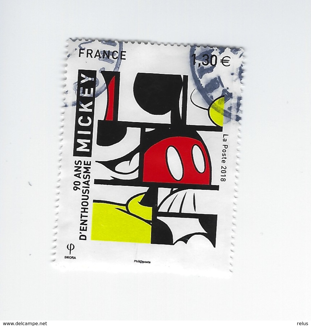 90 Ans D'enthousiasme Mickey Oblitéré 2018 - Used Stamps