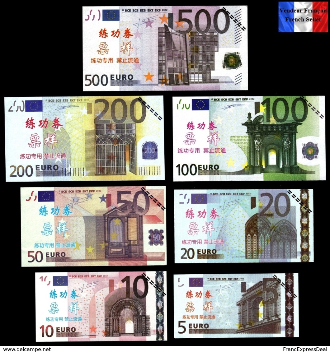 Set Complet De 7 Billets NEUFS Euros - SPECIMEN Echantillons Test Practice Banknotes - Pruebas Privadas